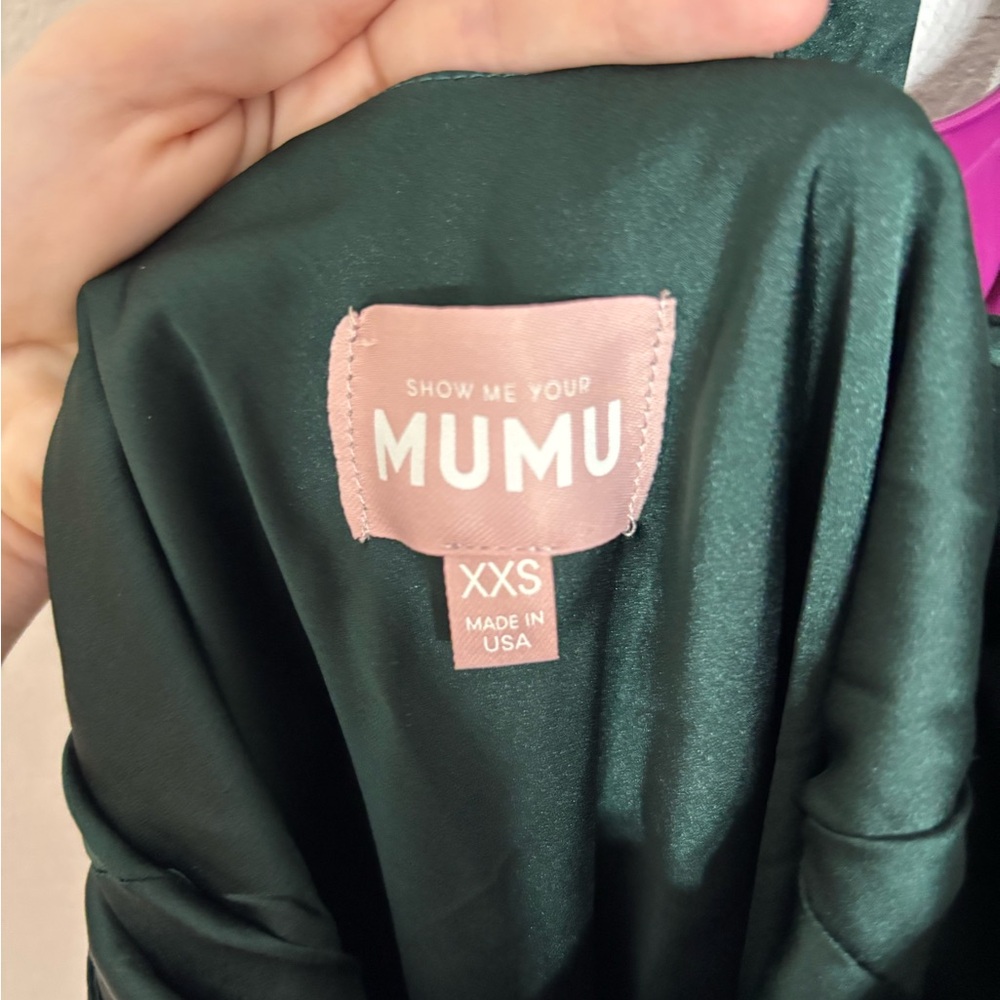 Show Me Your MuMu Green Satin Maxi Dress - Picture 7 of 7